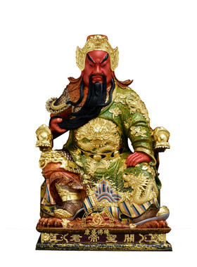 关公神像摆件大漆工艺铜像