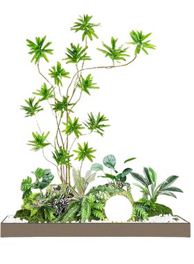 仿真绿植组合造景楼梯下商场