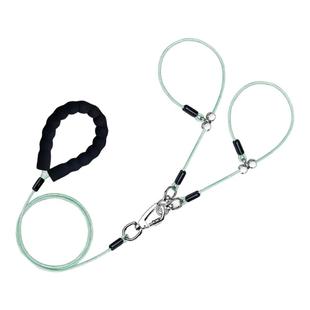 反光狗狗牵引绳一拖二狗绳防爆冲p绳狗链子小型犬p链大型犬中型犬