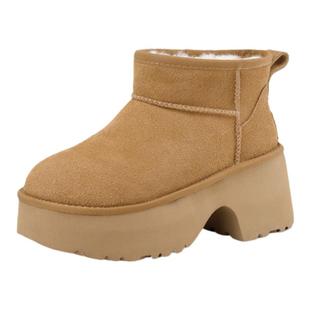 星期六加绒保暖雪地靴2025冬季新款百搭厚底增高女靴防滑东北棉鞋