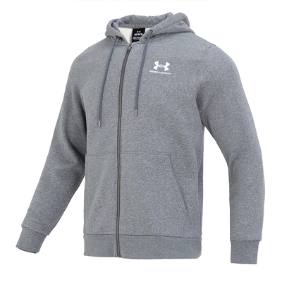 安德玛外套男士秋季新款长袖针织连帽卫衣男款加绒复古夹克运动服