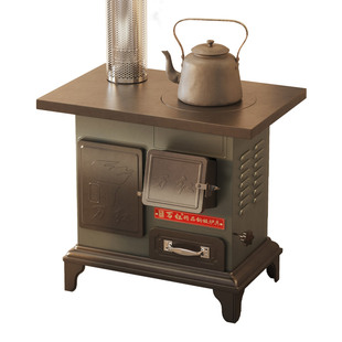 柴火取暖炉新款室内无烟气化炉冬天农村家用烤火烧水柴煤两用炉子