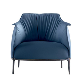 MOREDUO/意式极简真皮沙发椅Archibald Armchair进口牛皮客厅单椅