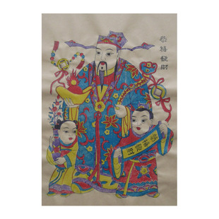 有2026年节气表的手工灶神灶王爷潍坊杨家埠年画新年厨房贴画装饰