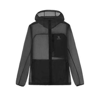 骆驼雪壳防晒衣男女同款冰感透气外套户外轻薄运动服黑色风衣夹克