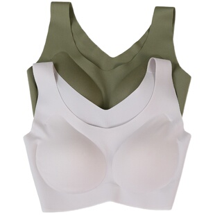 远家莫兰迪色舒适无痕云朵杯背心式内衣无钢圈文胸不勒肩W-590限