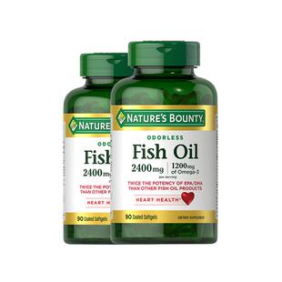 Nature’s Bounty自然之宝无腥味深海鱼油软胶囊2400mg90粒*2瓶