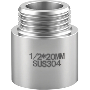 304不锈钢延伸加长接头4分内外丝牙角阀龙头直接直通水管配件1/2