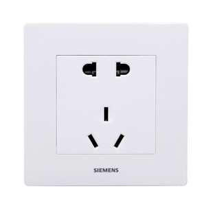 西门子开关插座面板五孔插座10A五眼插座86型5孔明/暗装