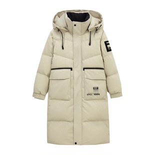 白鸭绒羽绒服冬季中长新款外套男孩初中学生男装士加厚大童青少年