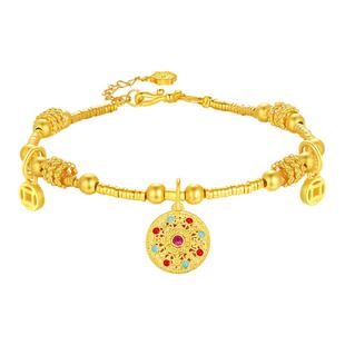 周大生八宝呈祥手链女款新中式高级感S925纯银饰品38节礼物送女友