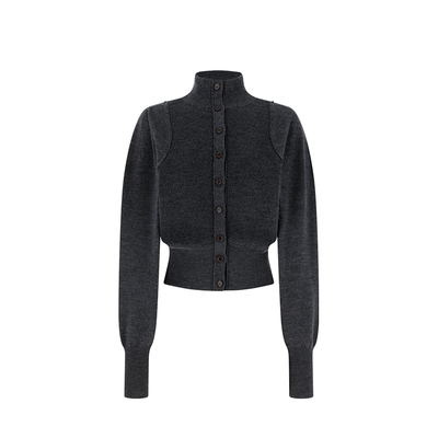 【现货】AMOMENTO 25AW 撞色开襟针织衫 DOUBLEBOO