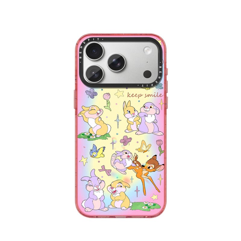 benefit治愈风可爱兔子小鹿适用于iphone17promax苹果16PRO晶盾磁吸手机壳15新款13套14冰川纹12防摔彩色边框
