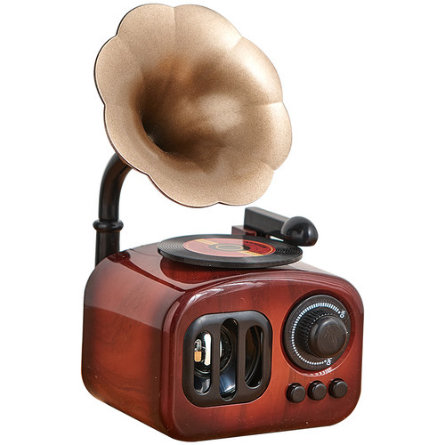 美式复古留声机摆件怀旧老物件小八音盒音乐盒装饰品中古稀奇古怪