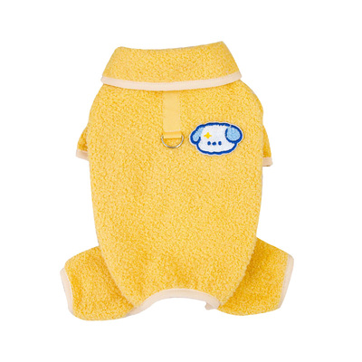 狗狗衣服冬季翻领带拉环四腿绒衣泰迪比熊小型犬宠物加厚秋冬装
