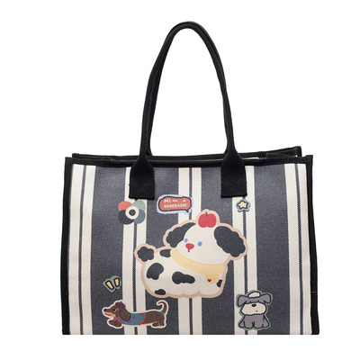 大容量手提带拉链托特包帆布包女