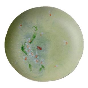 里作高颜值手工粉彩文心兰壶承日式小清新干泡盘功夫茶具创意茶承