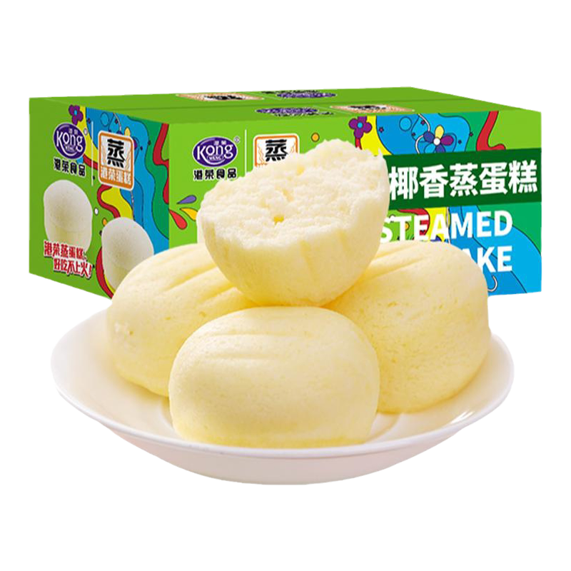 港荣蒸蛋糕椰香味面包早餐整箱