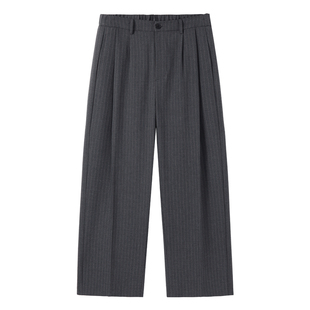 SOMENUM 25AW「皇室色织亲王条」优雅老钱立体压褶通勤垂长裤西裤