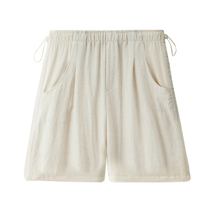 孕妇短裤夏季外穿薄款2026新款打底裤子不勒肚子亚麻休闲阔腿裤女