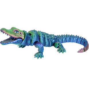3d打印大嘴巴鳄鱼玩具仿真模型关节可活动张嘴大鳄鱼儿童礼物造景