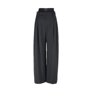 Alexander Wang女经典柔软褶皱中腰舒适休闲长裤女士新款XY推选