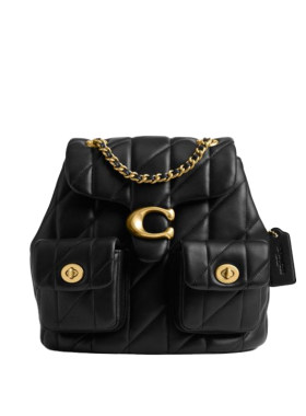 【自营】COACH/蔻驰金属徽标女士时尚潮流百搭双肩包CU076
