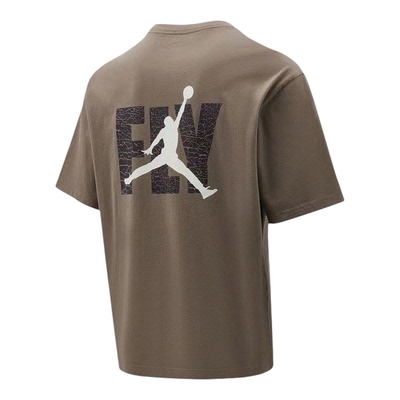 Nike/耐克正品JORDAN新款男棕色亲肤圆领经典短袖T恤IF3065-040