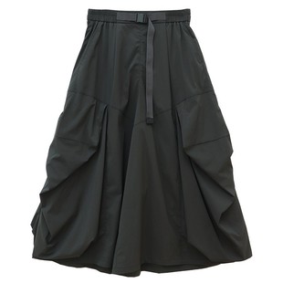 鹿与飞鸟“西野”锦氨四面弹防泼溅堆量建筑感两色工装风裙裤6809