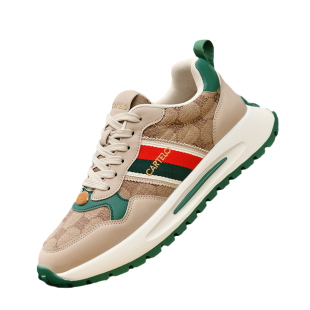 卡帝乐鳄鱼男鞋新款秋季透气男士休闲运动阿甘鞋复古增高老爹板鞋