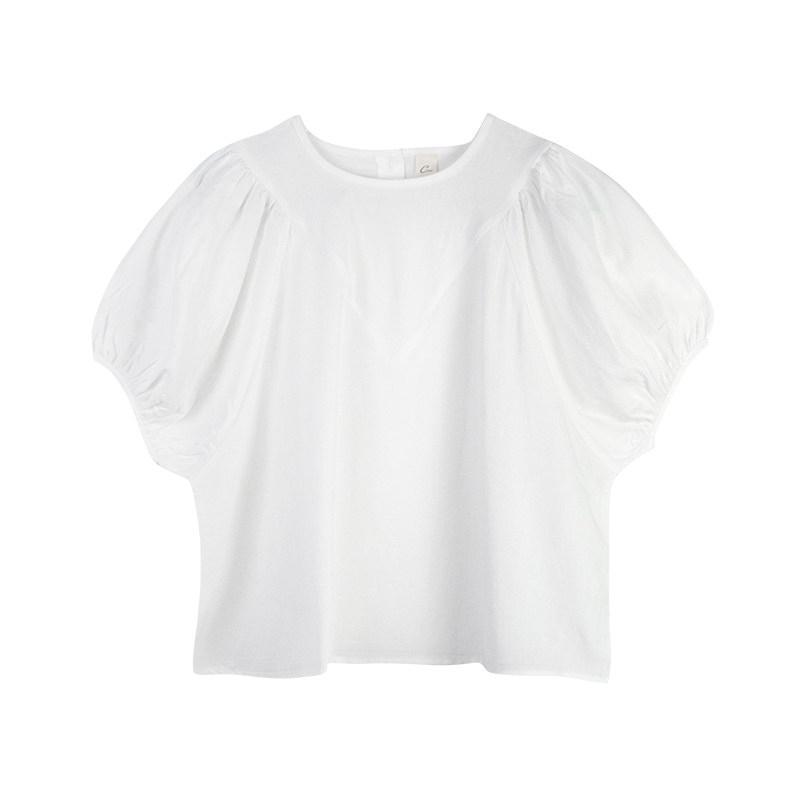 蔡爸爸童装文艺夏装白色文艺宽松上衣女大童超好看衣服210+803