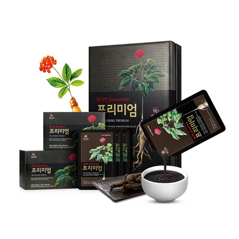 韩国黑红参液高丽参名品版礼盒