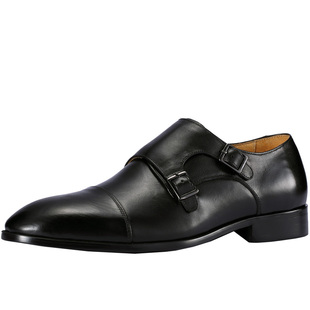 Monk英伦孟克鞋尖头真皮鞋搭扣僧侣男鞋商务正装小码37 Men Shoes