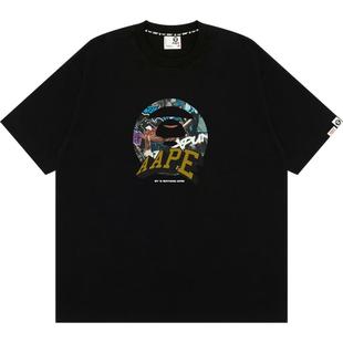 Aape旗舰男装秋季猿人街头图案潮流印花宽松短袖T恤1551XXN