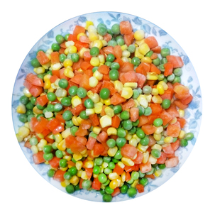 速冻混合蔬菜美式杂菜三色4斤杂胡萝卜玉米粒青豆外卖料理什锦饭