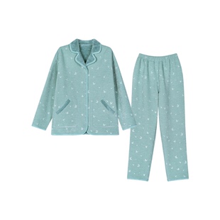 【断码】赛妮尔火山绒女士睡衣秋冬蝴蝶浮纹家居服可外穿E851001