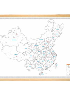 实木油画布挂画旅游足迹打卡地图布纪念DIY旅行标记城市区分填涂