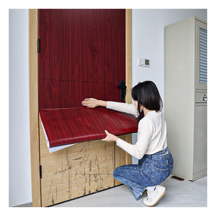 门贴纸木门翻新自粘旧门遮丑改造贴门壁纸防水防潮木纹门贴高级感