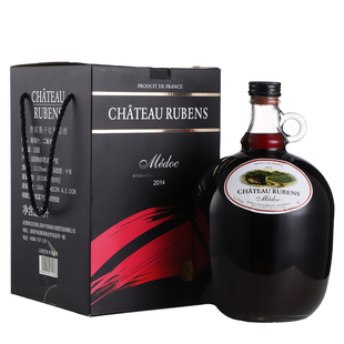 法国原装进口鲁宾斯干红葡萄酒3L大瓶装6斤礼盒装买三送一同款