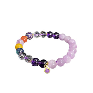 枫竺阿楠anan 大漆珠多色水晶紫珐琅挂件多宝国风手串8mm+左右