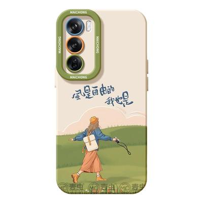 适用opporeno13手机壳女款reno12pro+保护套11全包9pro硅胶8防摔reno7se磨砂oppo软壳6por卡通自由10女孩外壳