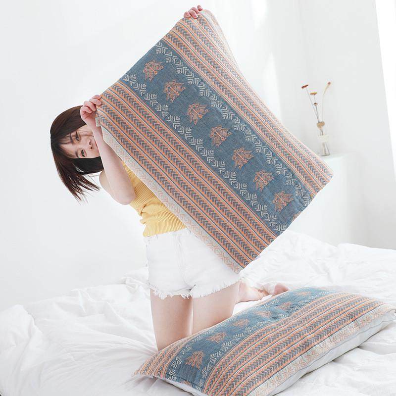 纱布枕巾2024新款纯棉高档一对装全棉防螨抗菌男生单人简约枕头巾