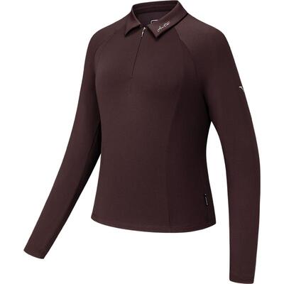 安踏超模女装修身polo长袖卫衣