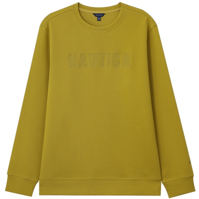 诺帝卡带弹简约圆领刺绣卫衣