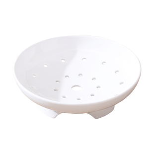 陶瓷多孔蒸盘高脚蒸架篦子陶瓷沥水盘微波炉蒸屉笼家用饺子专用盘