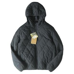 含桑蚕丝棉衣  美式休闲  情侣款秋冬男女菱形格连帽百搭棉衣棉服