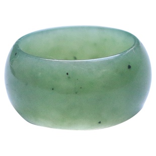 和田玉碧玉苹果绿戒指宽版16mm轮胎戒指女士简约气质尾戒新品特惠