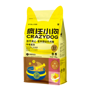 【交个朋友超级88】疯狂小狗冻干夹心狗粮鸭肉梨犬粮1.5kg*5袋
