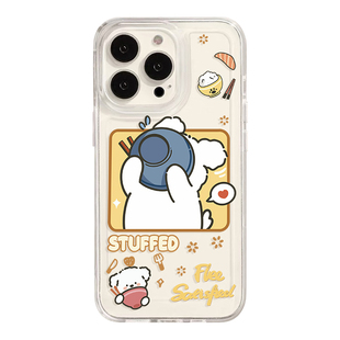 干饭小白iPhone17promax苹果16pro小米15华为mate70可爱pura80透明14软vivoiqoo13适用oppofindX8s情侣手机壳