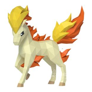 47厘米高 小火马神奇宝贝宠物小精灵手工DIY纸模型立体折纸摆件